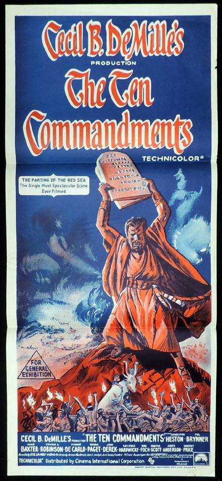 THE TEN COMMANDMENTS Original Daybill Movie Poster Charlton Heston