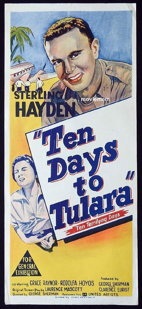 TEN DAYS TO TULARA Original Daybill Movie Poster Sterling Hayden Grace Raynor