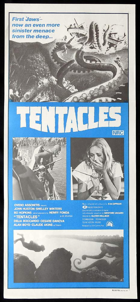TENTACLES Original Daybill Movie Poster John Huston Shelley Winters