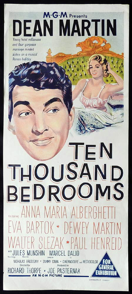 TEN THOUSAND BEDROOMS Original Daybill Movie Poster Dean Martin