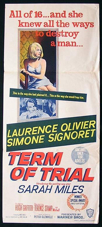 TERM OF TRIAL Movie poster Laurence Olivier Simone Signoret