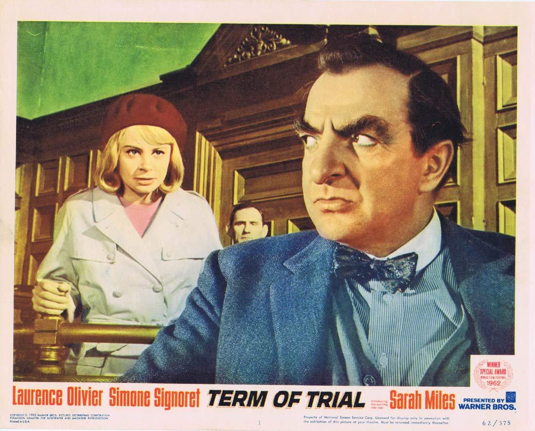 TERM OF TRIAL Lobby Card 1 Laurence Olivier Simone Signoret