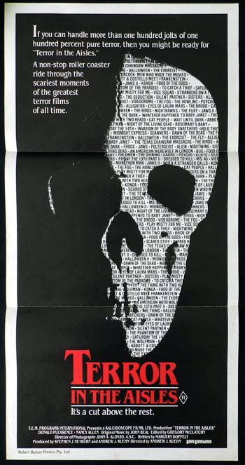 TERROR IN THE AISLES RARE Donald Pleasence Daybill Movie poster
