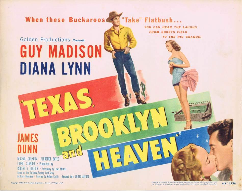 TEXAS BROOKLYN AND HEAVEN Title Lobby Card 4 Guy Madison William Castle