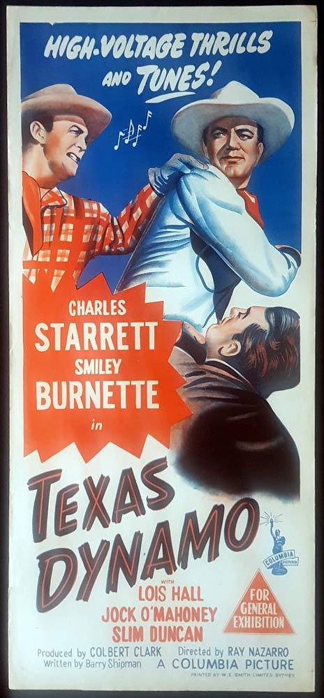 TEXAS DYNAMO Original Daybill Movie Poster Charles Starrett Smiley Burnette