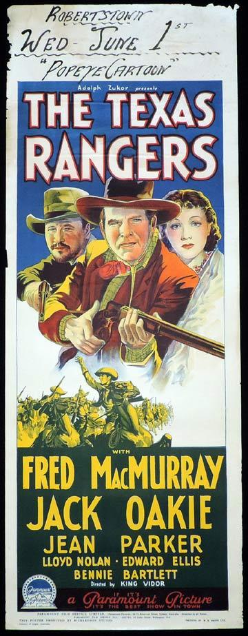 THE TEXAS RANGERS Long Daybill Movie poster 1936 Richardson Studio Fred MacMurray