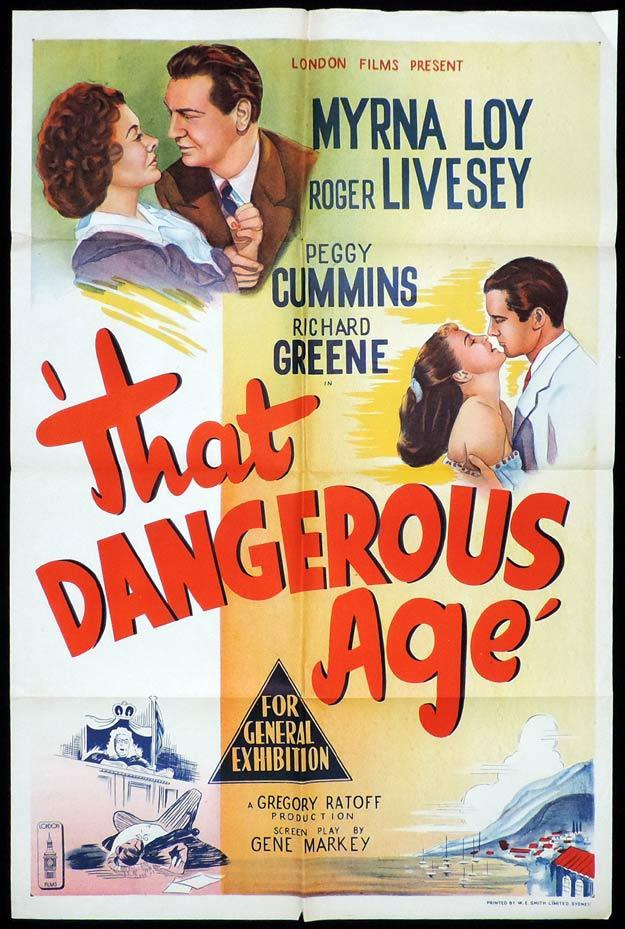 THAT DANGEROUS AGE One sheet Movie poster Myrna Loy Roger Livesey