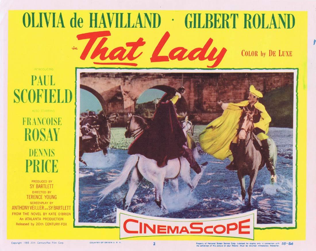 THAT LADY Lobby Card 2 Olivia de Havilland Paul Scofield Gilbert Roland