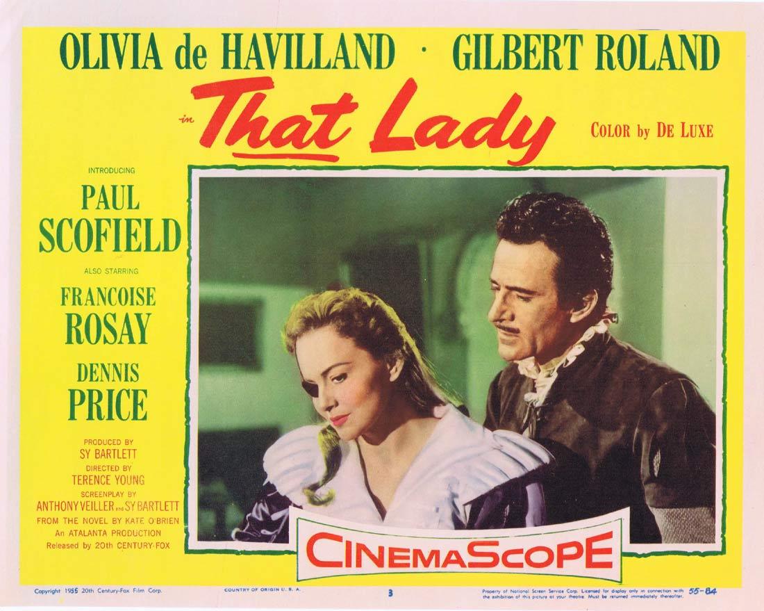 THAT LADY Lobby Card 3 Olivia de Havilland Paul Scofield Gilbert Roland