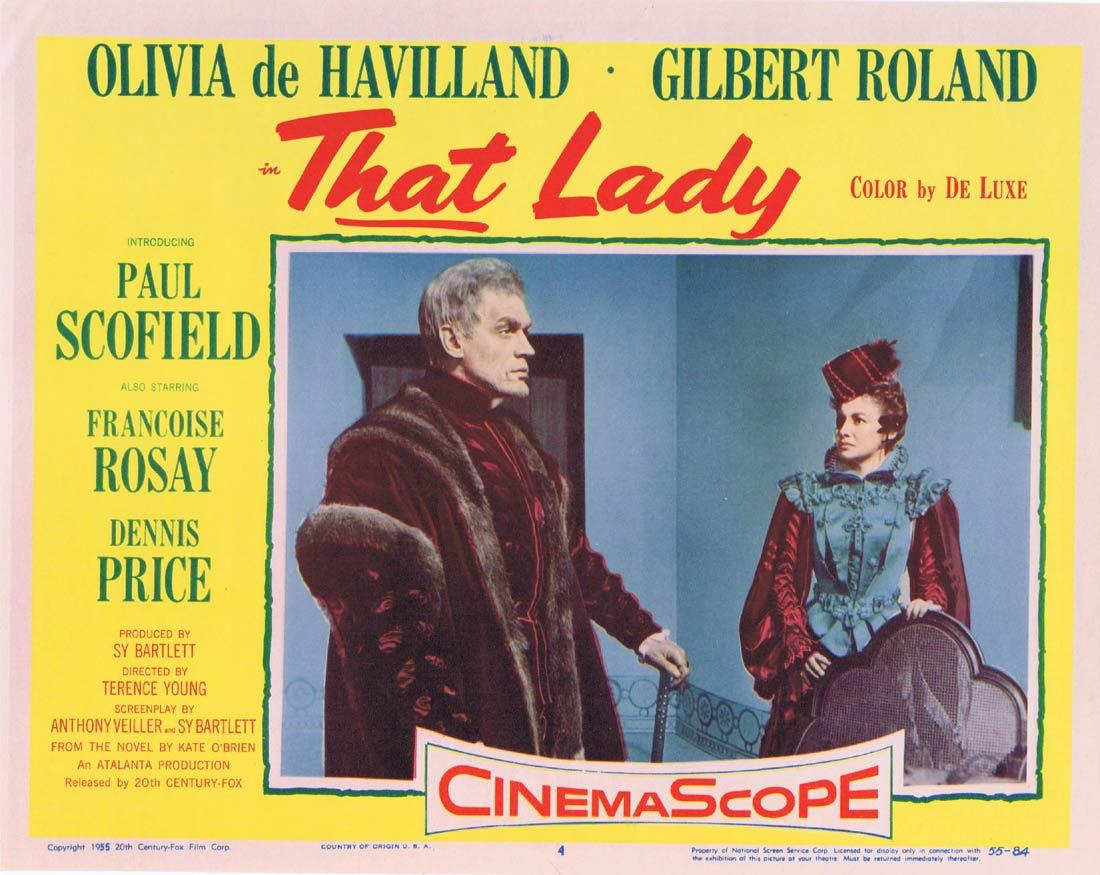 THAT LADY Lobby Card 4 Olivia de Havilland Paul Scofield Gilbert Roland