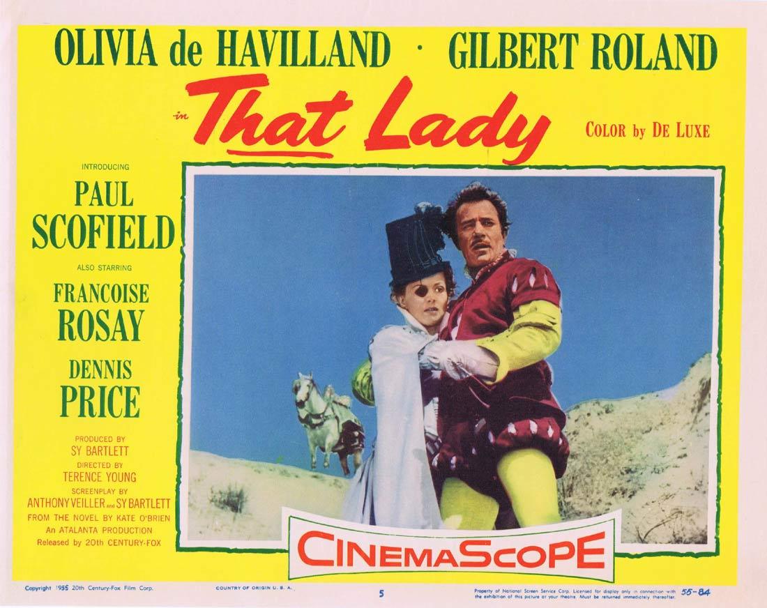 THAT LADY Lobby Card 5 Olivia de Havilland Paul Scofield Gilbert Roland