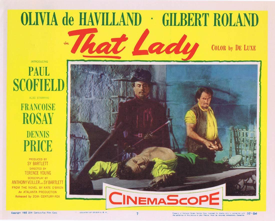 THAT LADY Lobby Card 7 Olivia de Havilland Paul Scofield Gilbert Roland