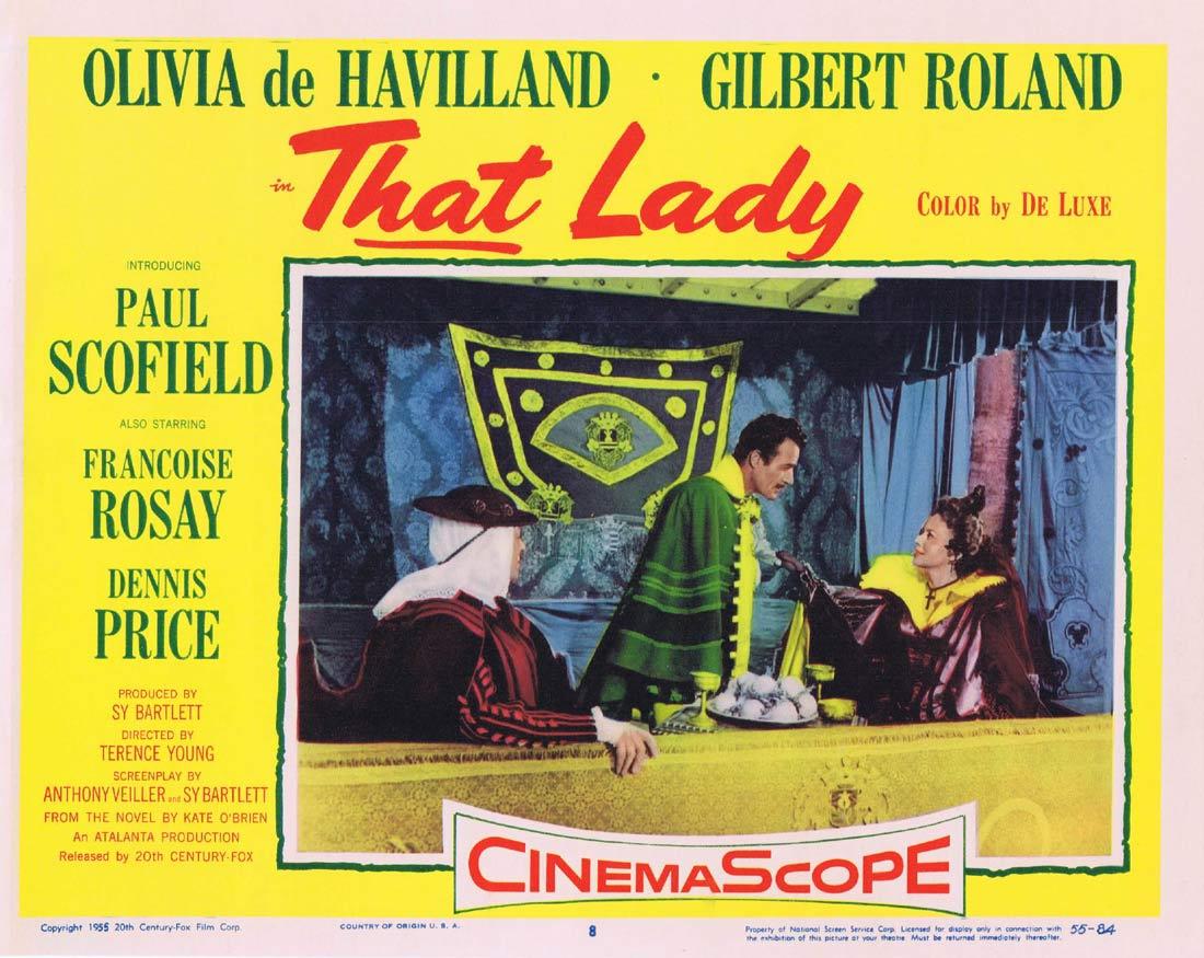 THAT LADY Lobby Card 8 Olivia de Havilland Paul Scofield Gilbert Roland