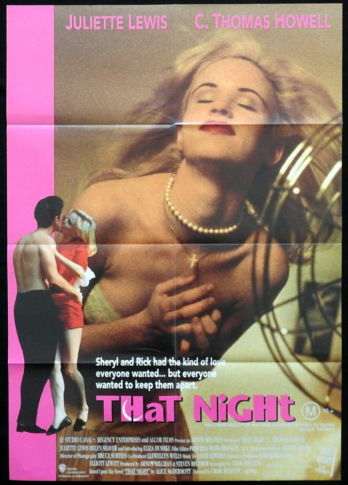 THAT NIGHT Original One sheet Movie poster Juliette Lewis-Howell