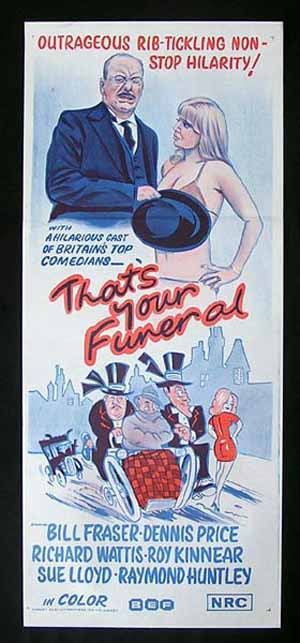 THAT’S YOUR FUNERAL Daybill Movie poster HAMMER British Comedy