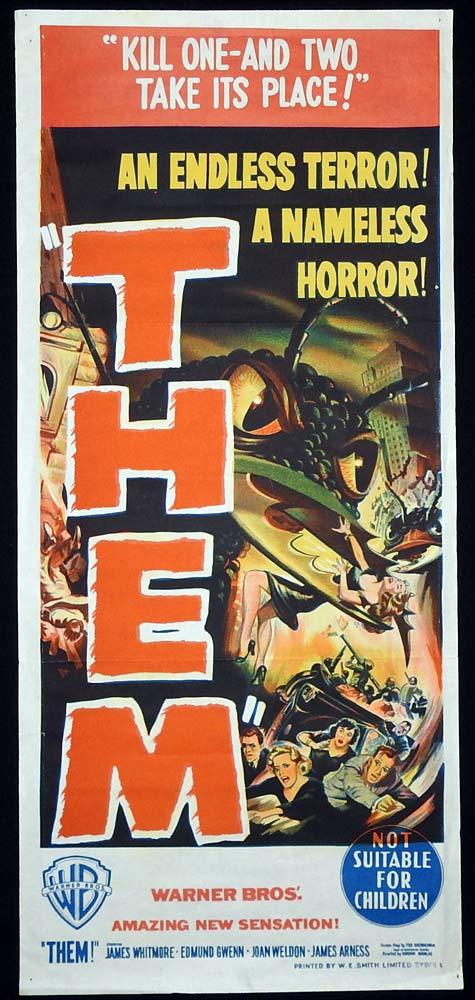 THEM! Vintage Daybill Movie poster Sci Fi Classic art