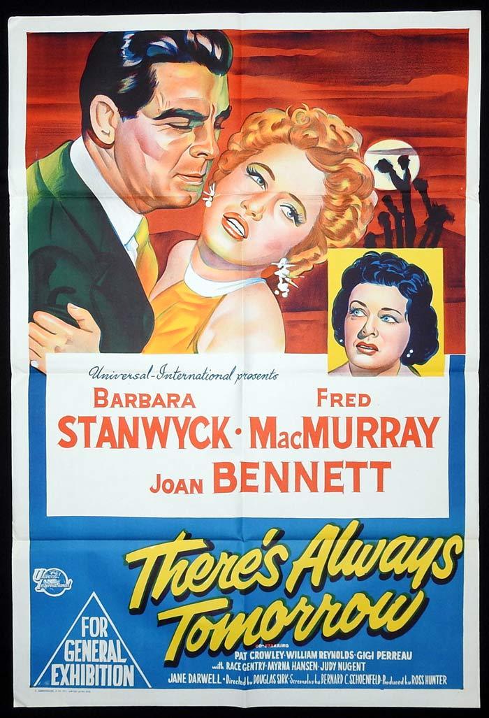 THERE’S ALWAYS TOMORROW Original One sheet Movie poster Barbara Stanwyck Fred MacMurray