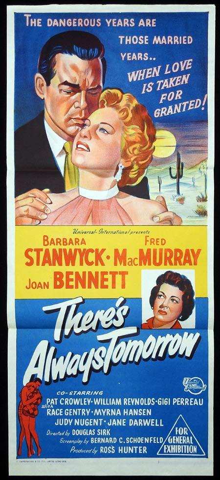 THERE’S ALWAYS TOMORROW Original Daybill Movie Poster Barbara Stanwyck Fred MacMurray