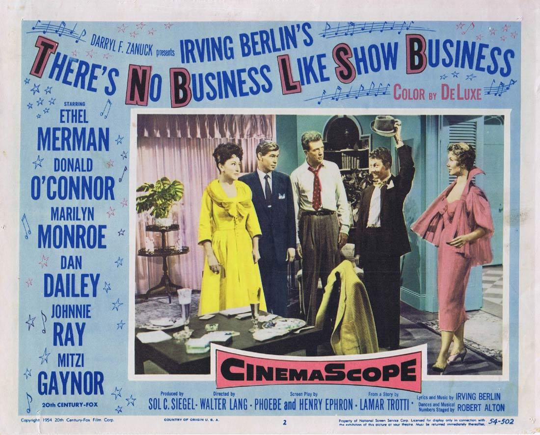 THERE’S NO BUSINESS LIKE SHOW BUSINESS Lobby Card 2 Ethel Merman Donald O’Connor Marilyn Monroe