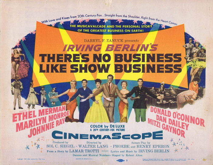 THERE’S NO BUSINESS LIKE SHOW BUSINESS Marilyn Monroe Original Title Lobby Card