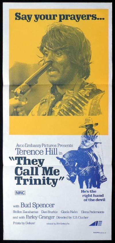 THEY CALL ME TRINITY Daybill Movie Poster Spaghetti Western Terence Hill Bud Spencer