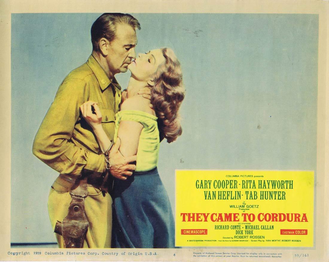 THEY CAME TO CORDURA Lobby Card 4 Gary Cooper Rita Hayworth Van Heflin