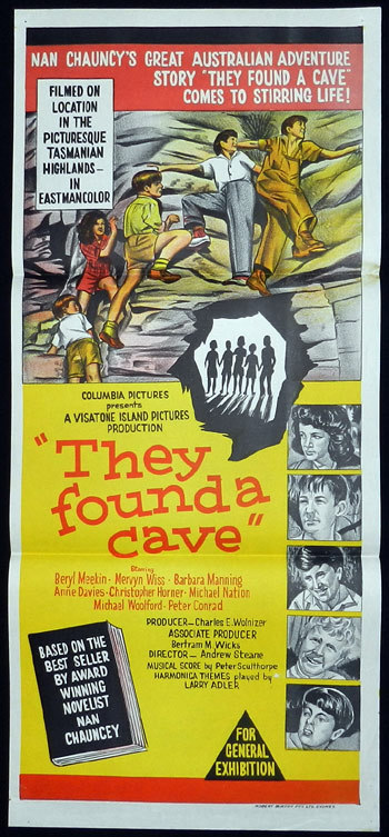 THEY FOUND A CAVE 1962 Australian Daybill Movie poster filmed in Tasmania