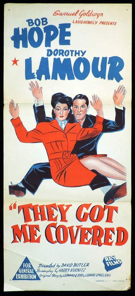 THEY GOT ME COVERED Original Daybill Movie Poster Bob Hope Dorothy Lamour