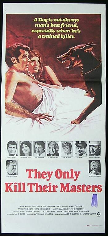 THEY ONLY KILL THEIR MASTERS Original Daybill Movie poster Doberman