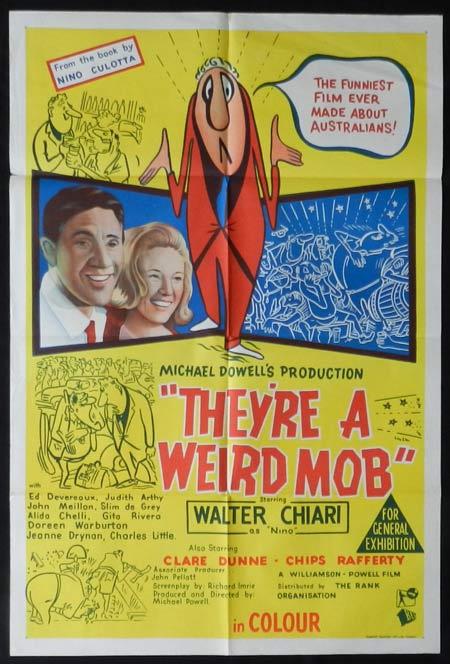 THEYRE A WEIRD MOB Movie Poster 1966 Walter Chiari RARE Australian One sheet
