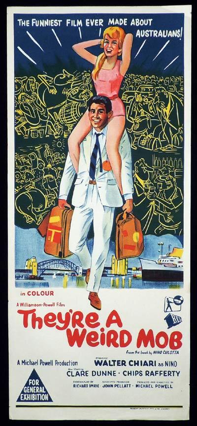 THEYRE A WEIRD MOB Daybill Movie Poster 1966 Walter Chiari RARE Australian Style A