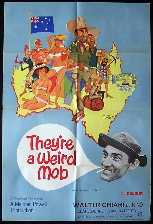 THEYRE A WEIRD MOB Movie Poster 1966 Walter Chiari RARE British One sheet