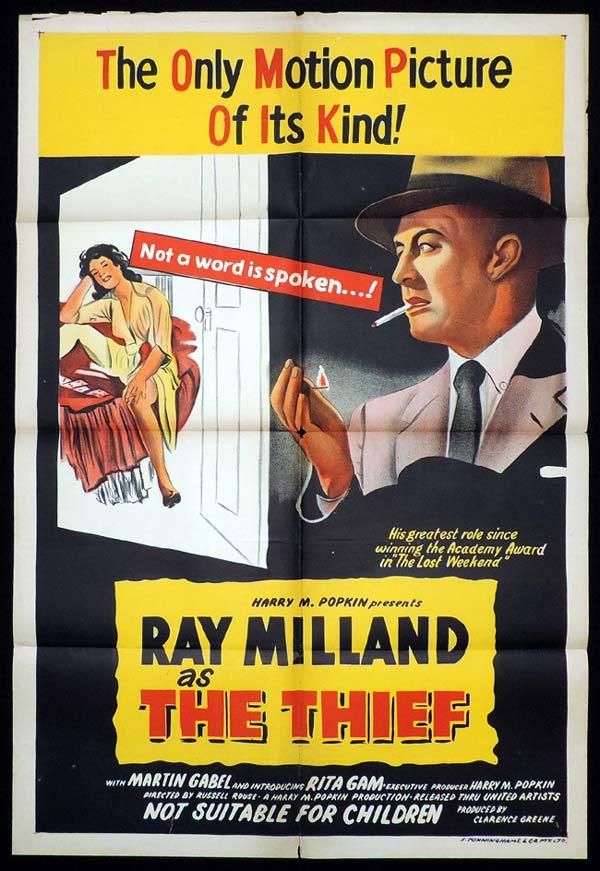 THE THIEF One Sheet Movie Poster Ray Milland