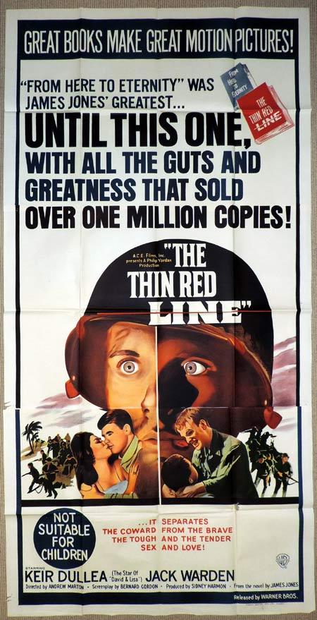 THE THIN RED LINE Original 3 Sheet Movie Poster Keir Dullea
