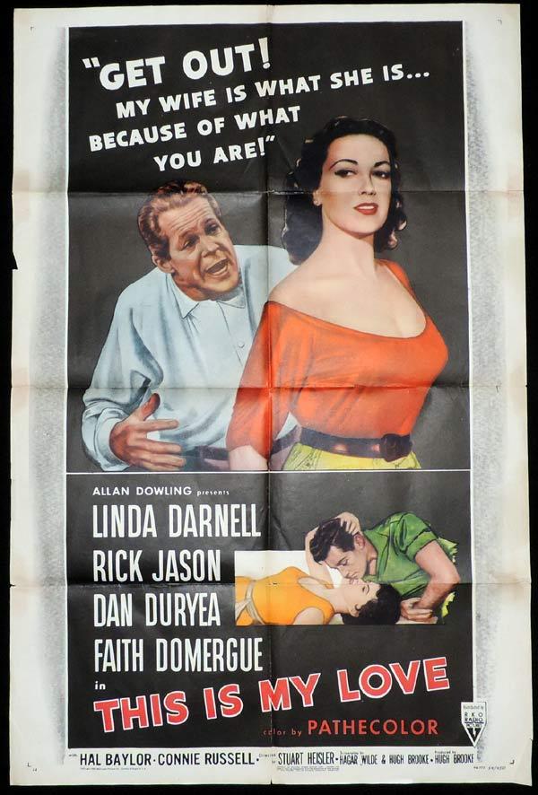 THIS IS MY LOVE One Sheet Movie Poster Linda Darnell RKO