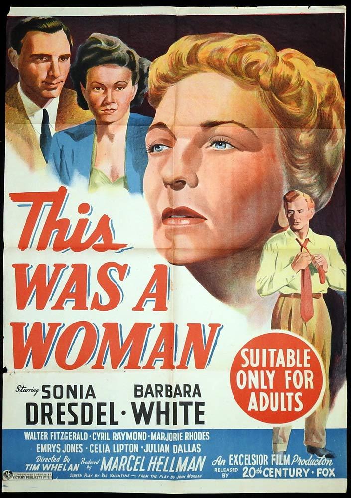 THIS WAS A WOMAN Original One sheet Movie Poster Sonia Dresdel