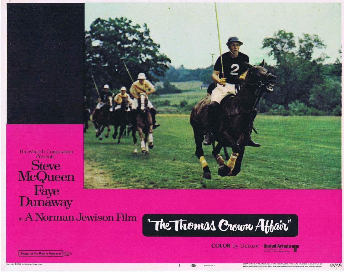 THE THOMAS CROWN AFFAIR Original Lobby Card 3 Steve McQueen Faye Dunaway