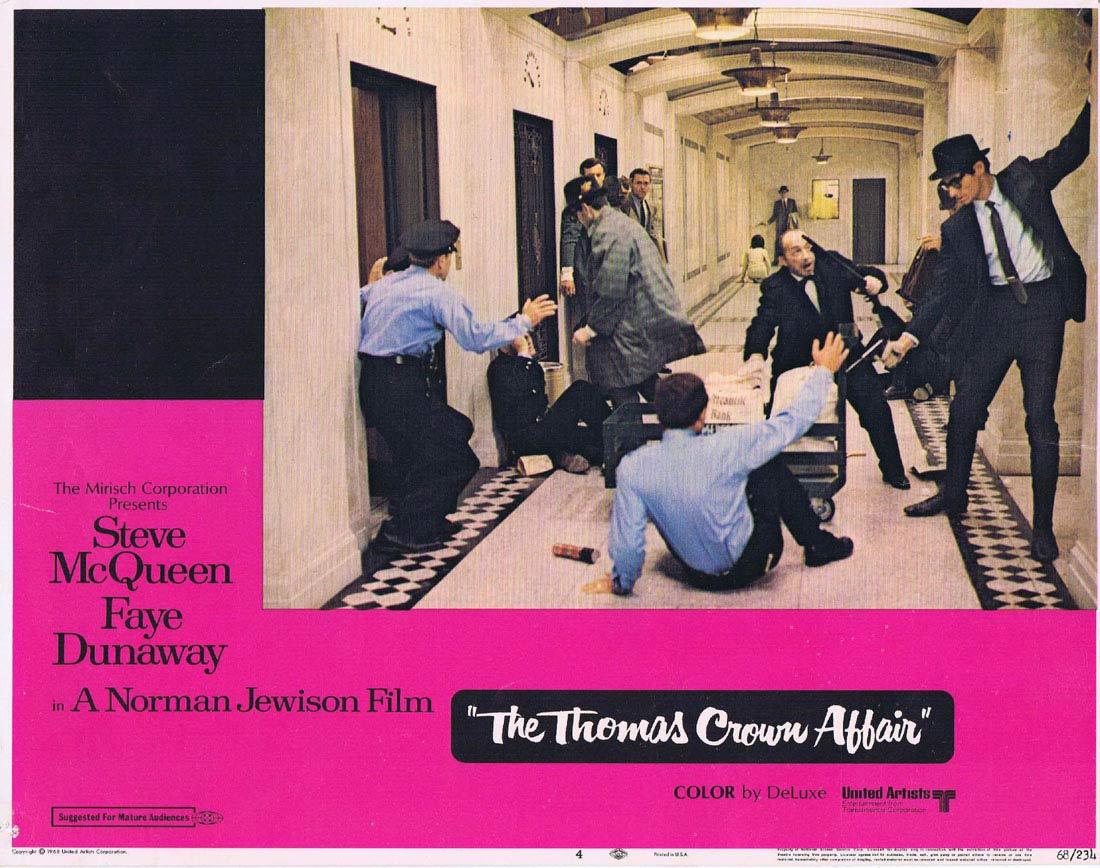 THE THOMAS CROWN AFFAIR Original Lobby Card 4 Steve McQueen Faye Dunaway