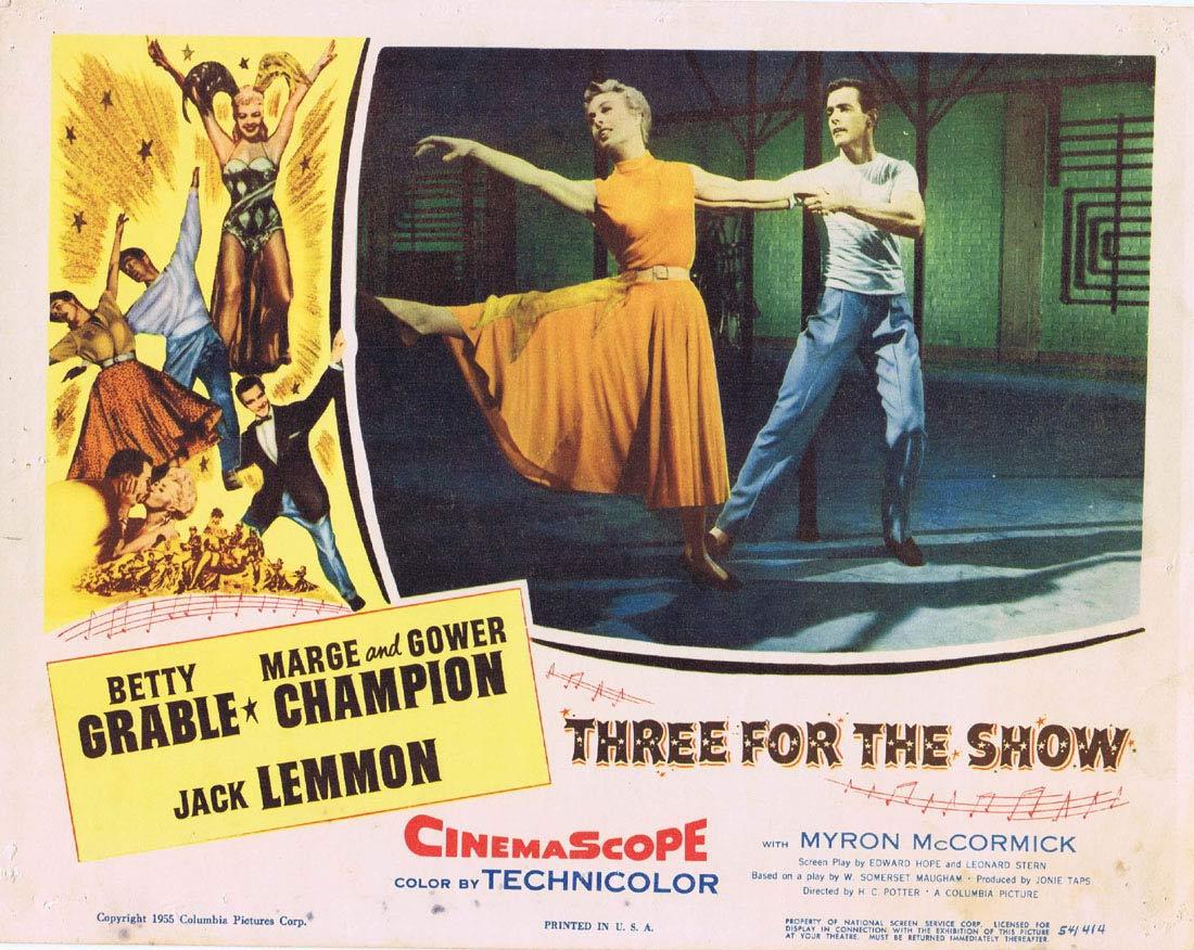 THREE FOR THE SHOW Lobby card 2 Betty Grable Jack Lemmon Gower Champion Marge Champion