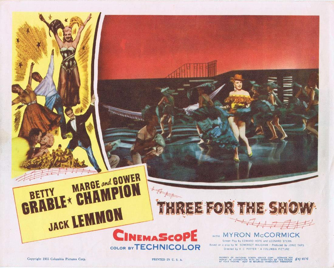 THREE FOR THE SHOW Lobby card 3 Betty Grable Jack Lemmon Gower Champion Marge Champion