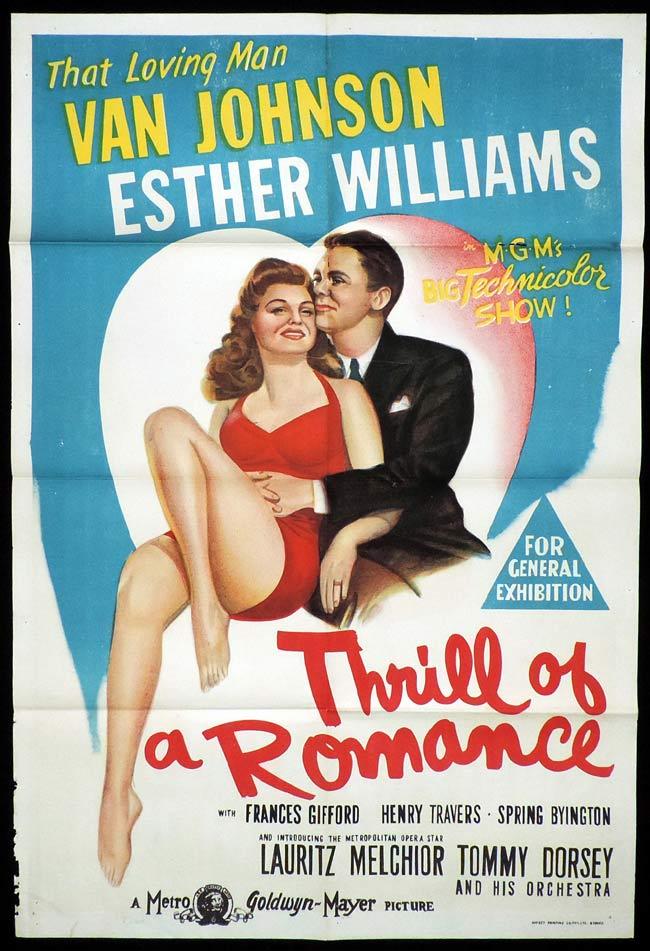 THRILL OF A ROMANCE Original One sheet Movie Poster ESTHER WILLIAMS Van Johnson