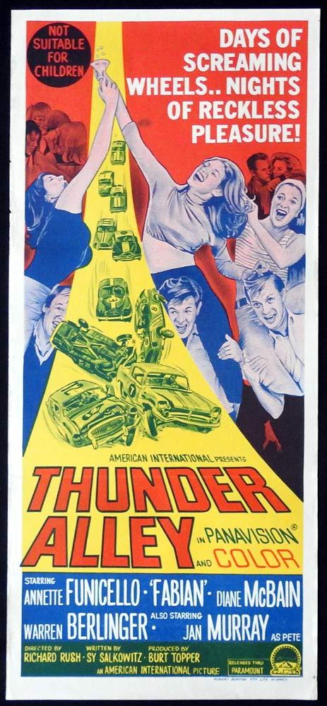 THUNDER ALLEY Original Daybill Movie Poster Annette Funicello