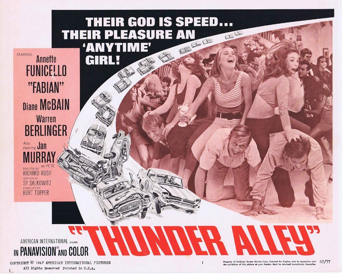 THUNDER ALLEY Lobby Card 1 Annette Funicello Fabian Forte Motor Racing