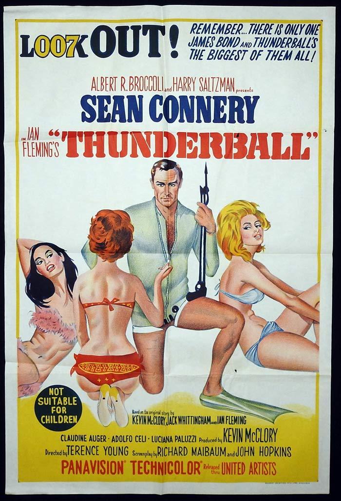 THUNDERBALL James Bond Australian One sheet Movie poster Sean Connery