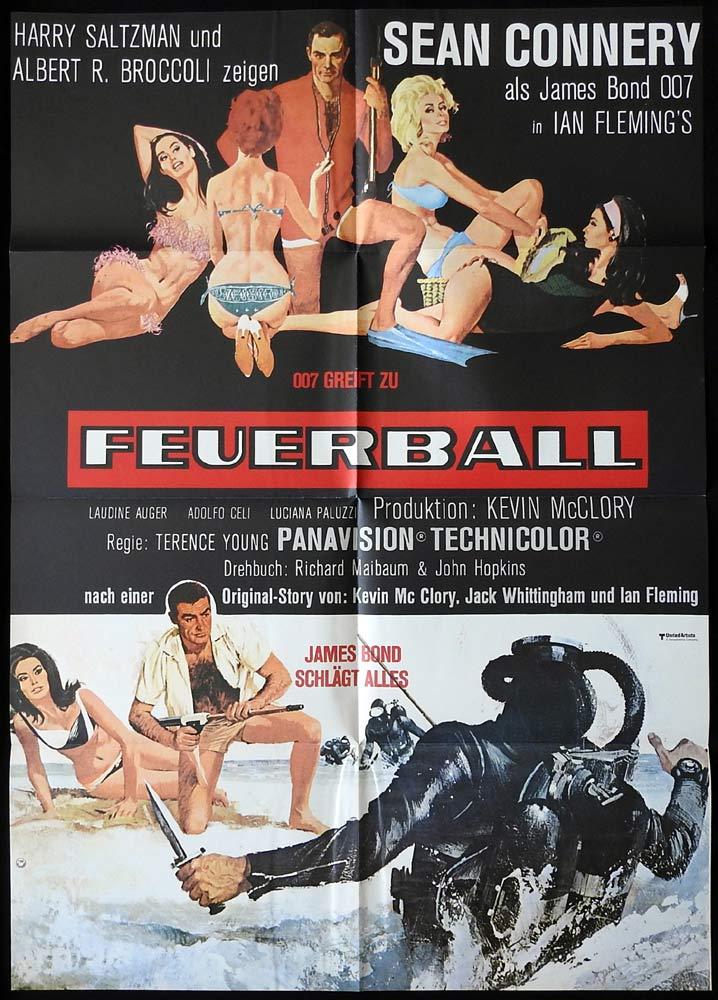THUNDERBALL Original GERMAN One sheet poster James Bond 1977r