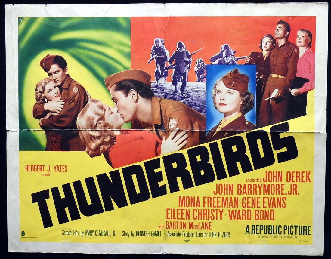THUNDERBIRDS US Half sheet Movie poster John Derek John Drew Barrymore