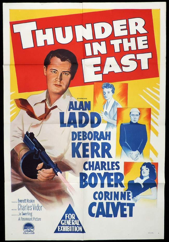 THUNDER IN THE EAST Original One sheet Movie Poster ALAN LADD Deborah Kerr Charles Boyer