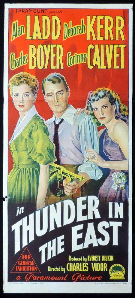 THUNDER IN THE EAST Original Daybill Movie Poster ALAN LADD Deborah Kerr Charles Boyer Richardson Studio