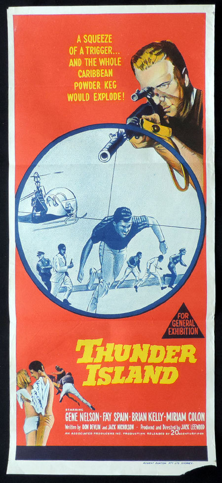 THUNDER ISLAND 1963 Jack Nicholson VINTAGE Daybill Movie poster