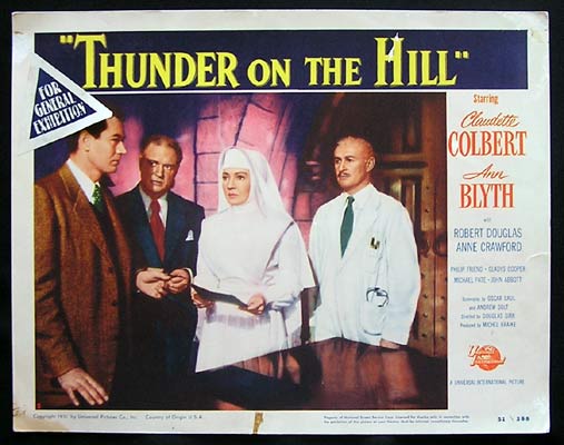 THUNDER ON THE HILL Lobby card 2 1951 Claudette Colbert Ann Blyth Douglas Sirk